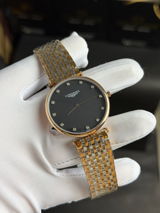 Rose Gold Two Tone with Grey Dial.
