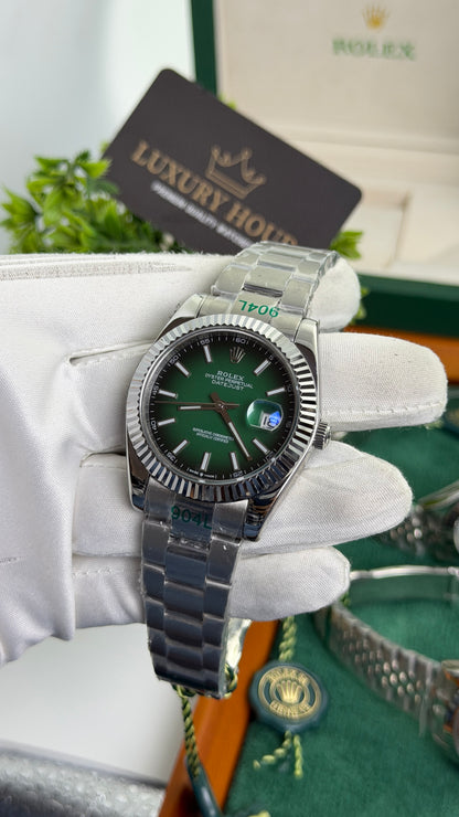 Silver with Green Dial🔥