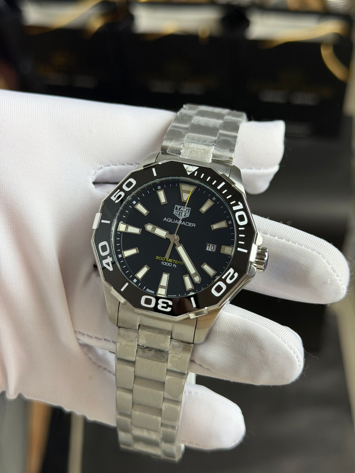 Silver with Black Dial.