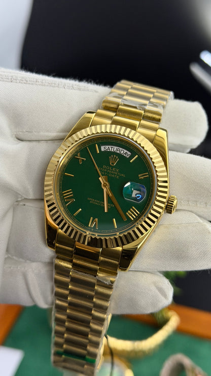 Yellow Gold with Green Dial