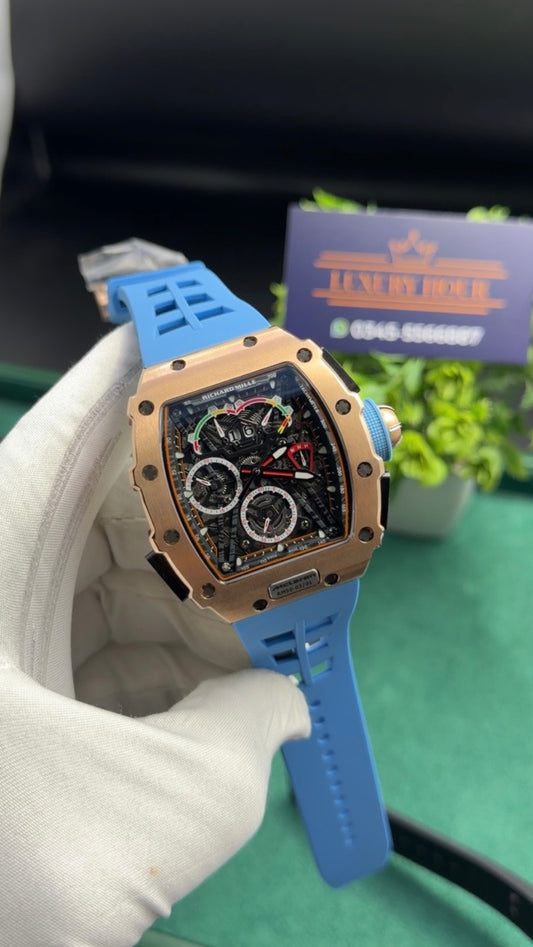 RM Mc laren ( rose gold with blue strap)