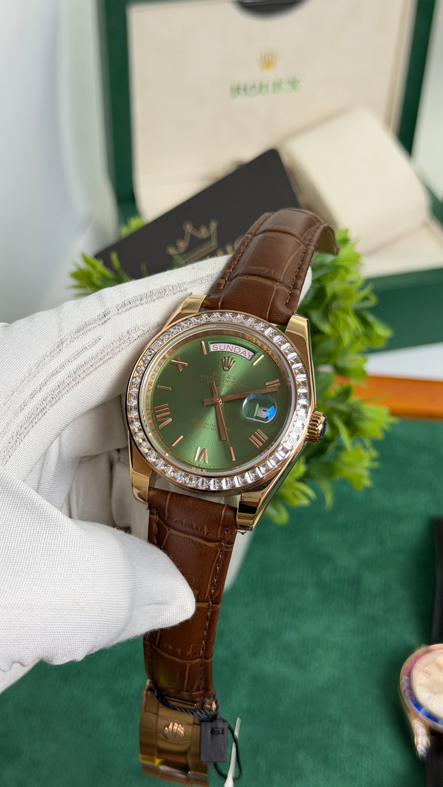 Rose Gold with Green Dial🔥