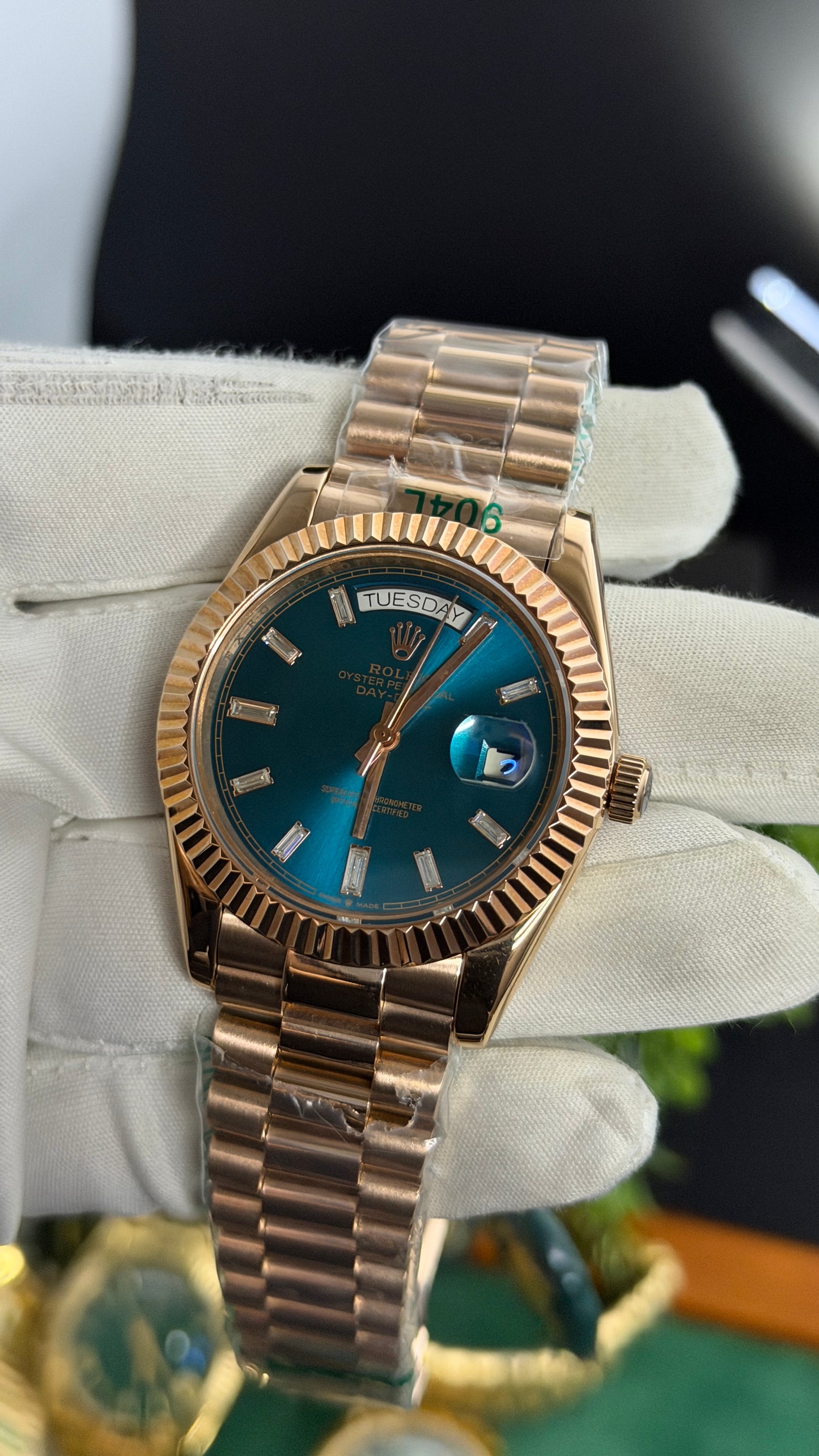 Rose Gold with Aqua Dial