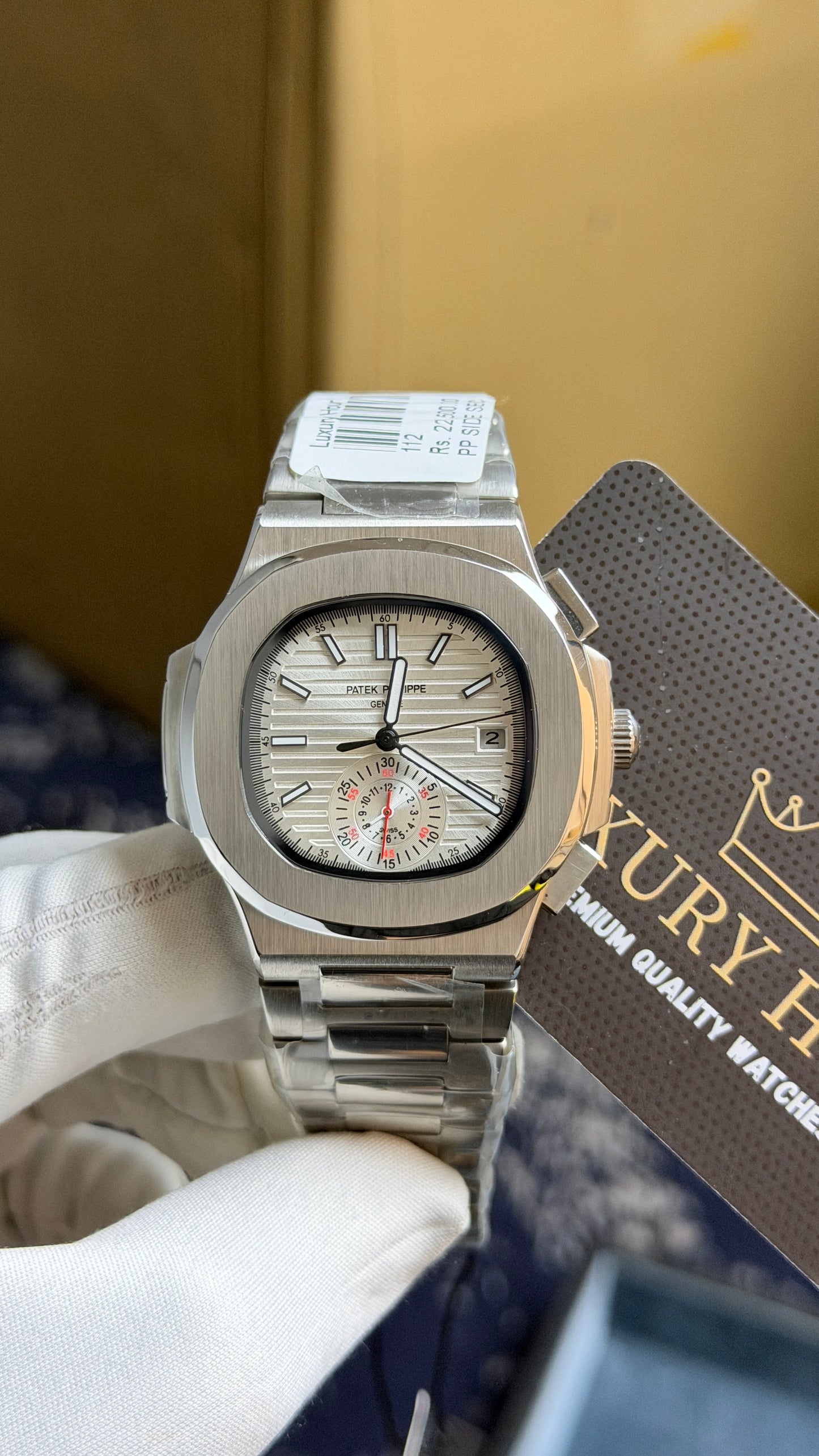 Silver with White Dial.
