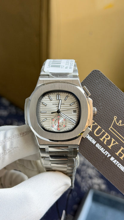 Silver with White Dial.