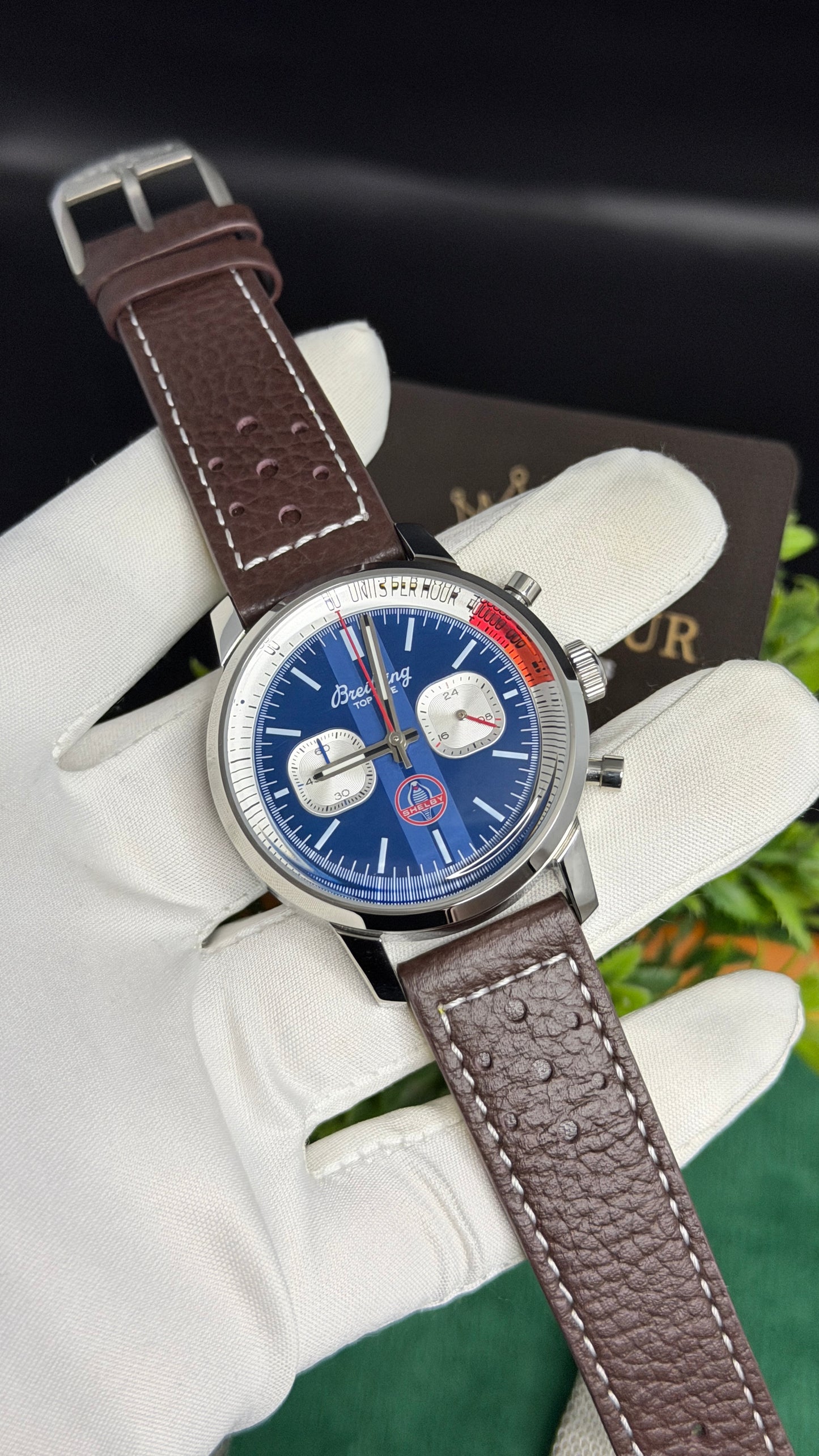 Silver with Blue Dial