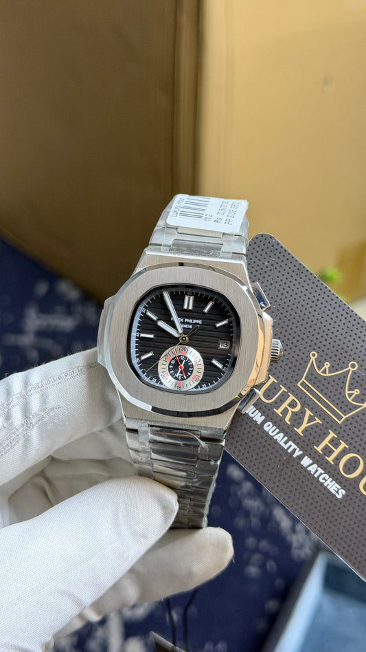 Silver with Black Dial.