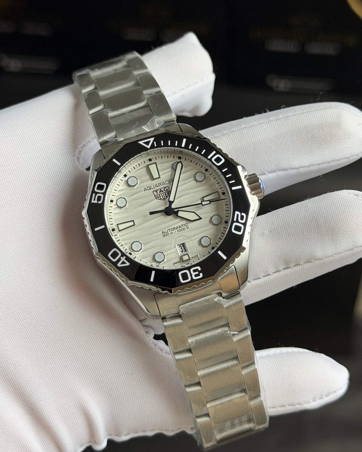 Silver with White Dial.