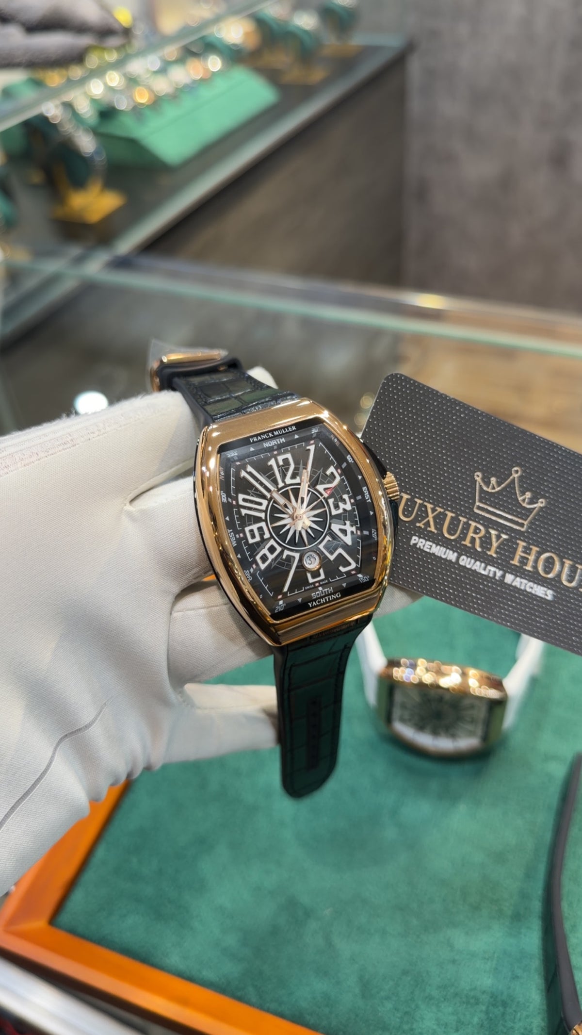 Rose Gold with Black Dial.