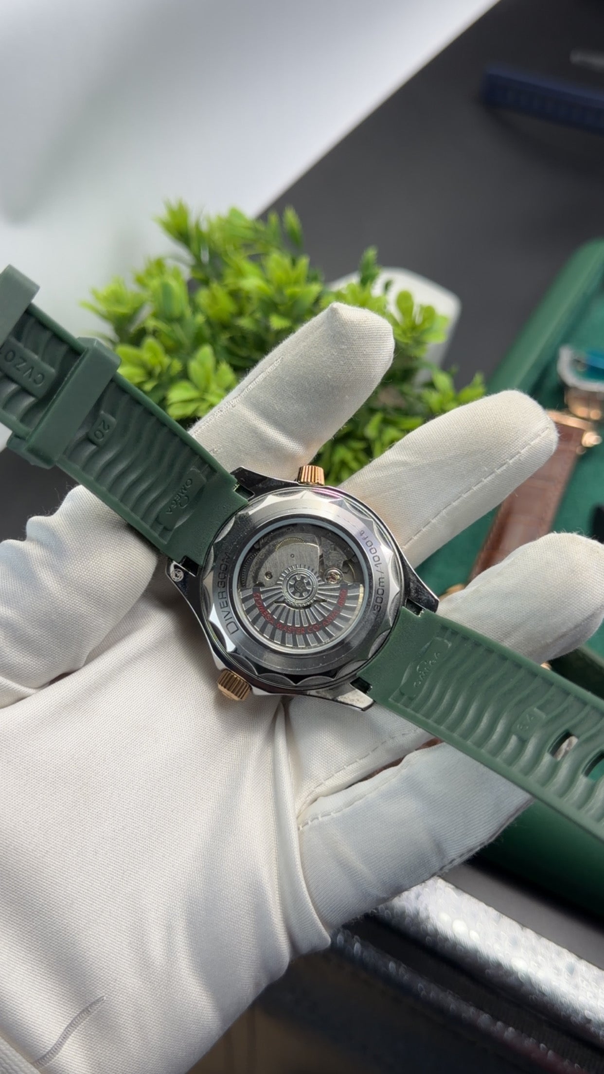 Silver with green dial🔥