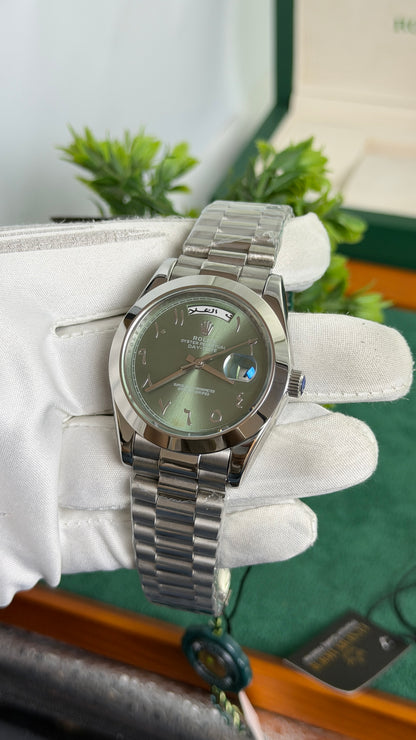 Silver with Green Dial🔥