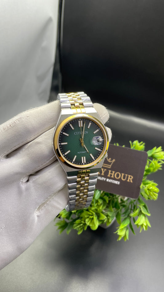 Yellow Gold Two Tone with Green Dial🔥