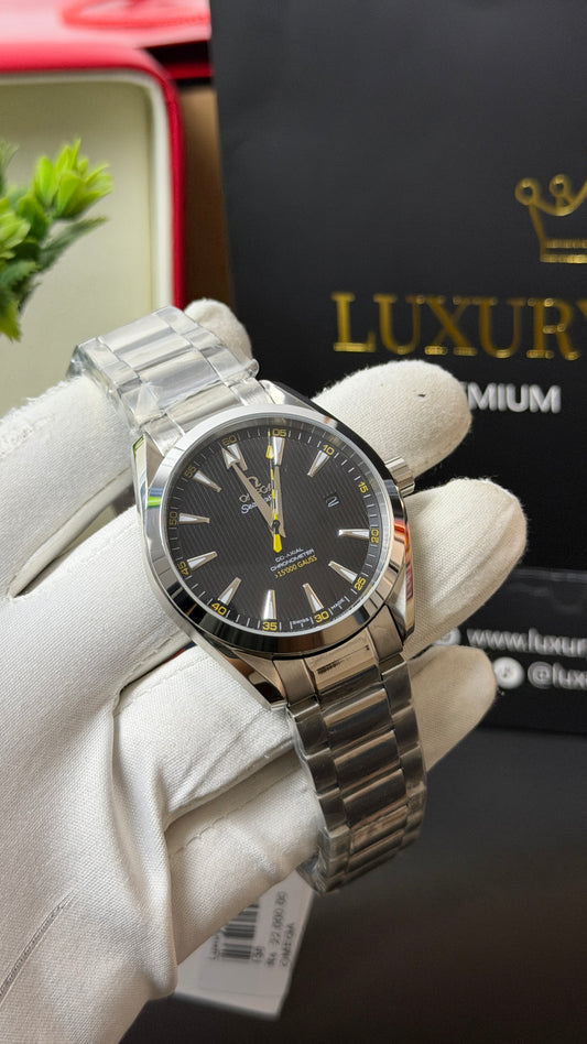 Silver with Black Dial.