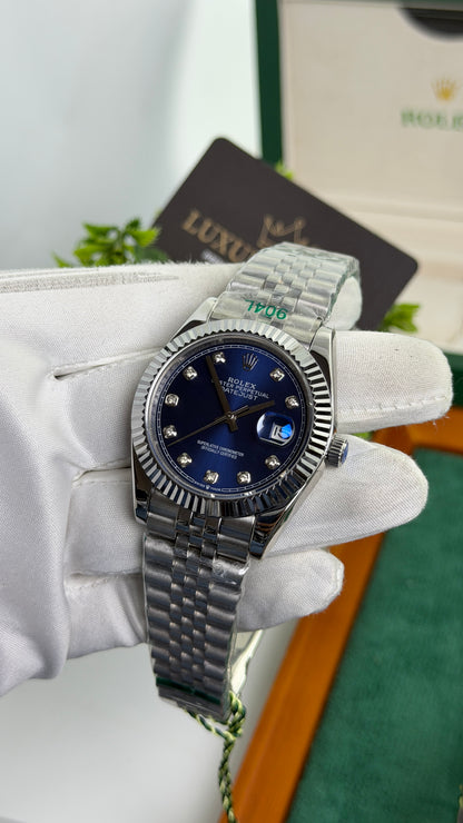 Silver with Blue Dial🔥