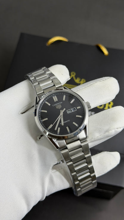 Silver with Black Dial.