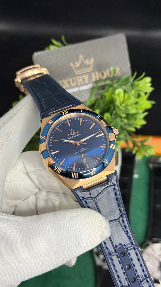 Rose Gold with Blue Dial (M NO:136)