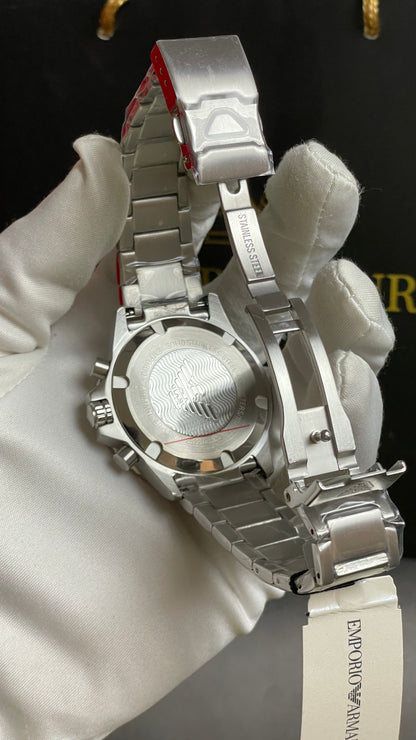 Silver with Black Dial.