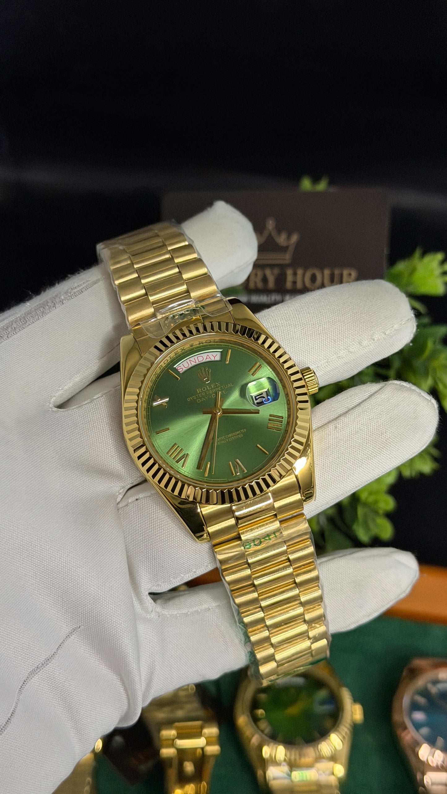 Yellow Gold with Green Dial