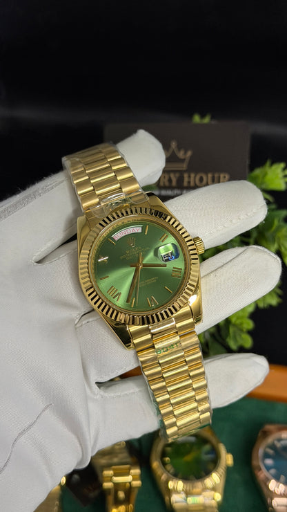Yellow Gold with Green Dial