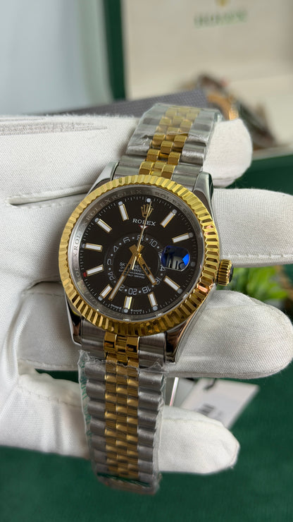 Yellow Gold Two Tone with Black Dial🔥