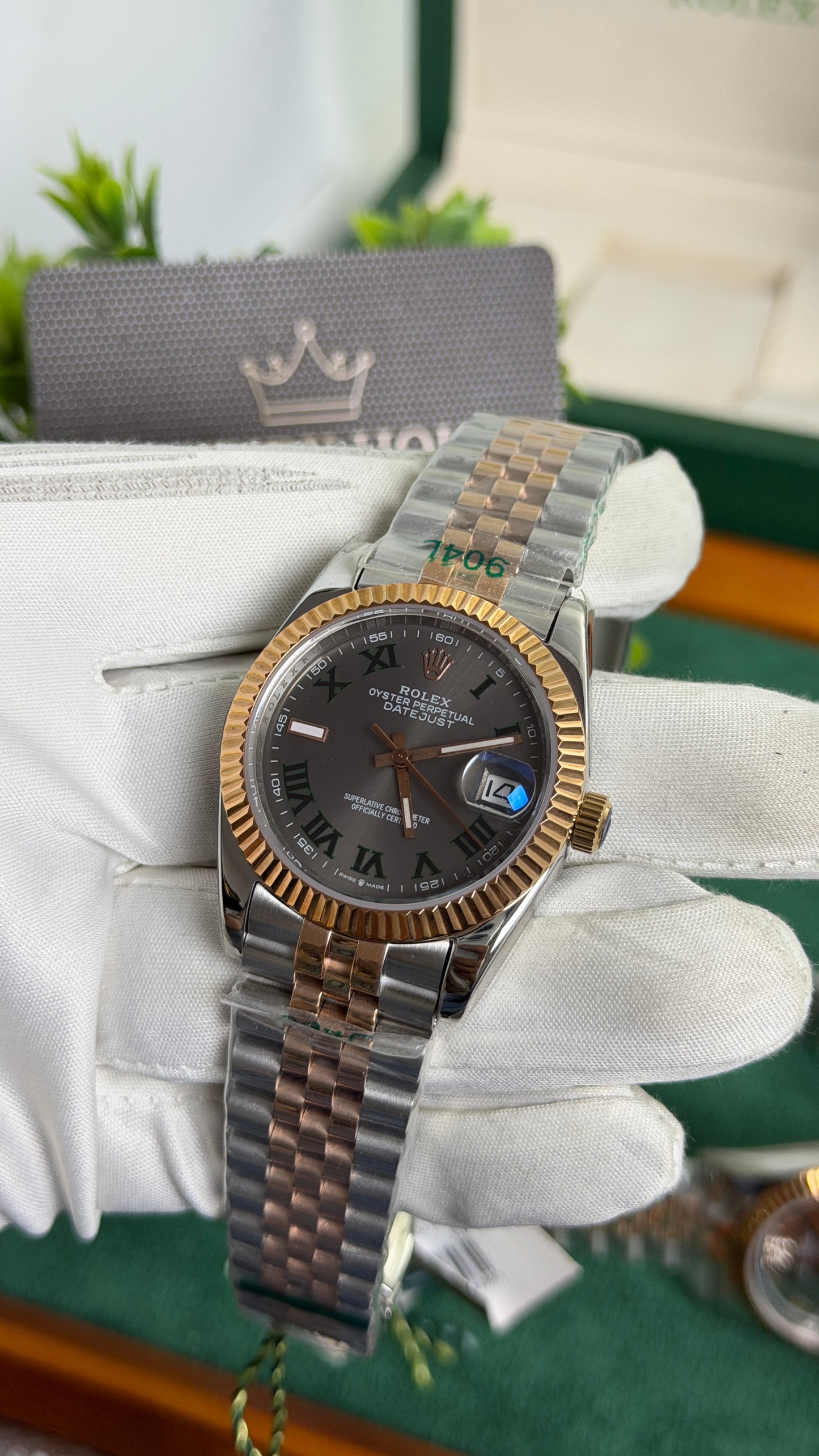 ( 36 mm ) Rose Gold Two Tone with Grey Dial🔥