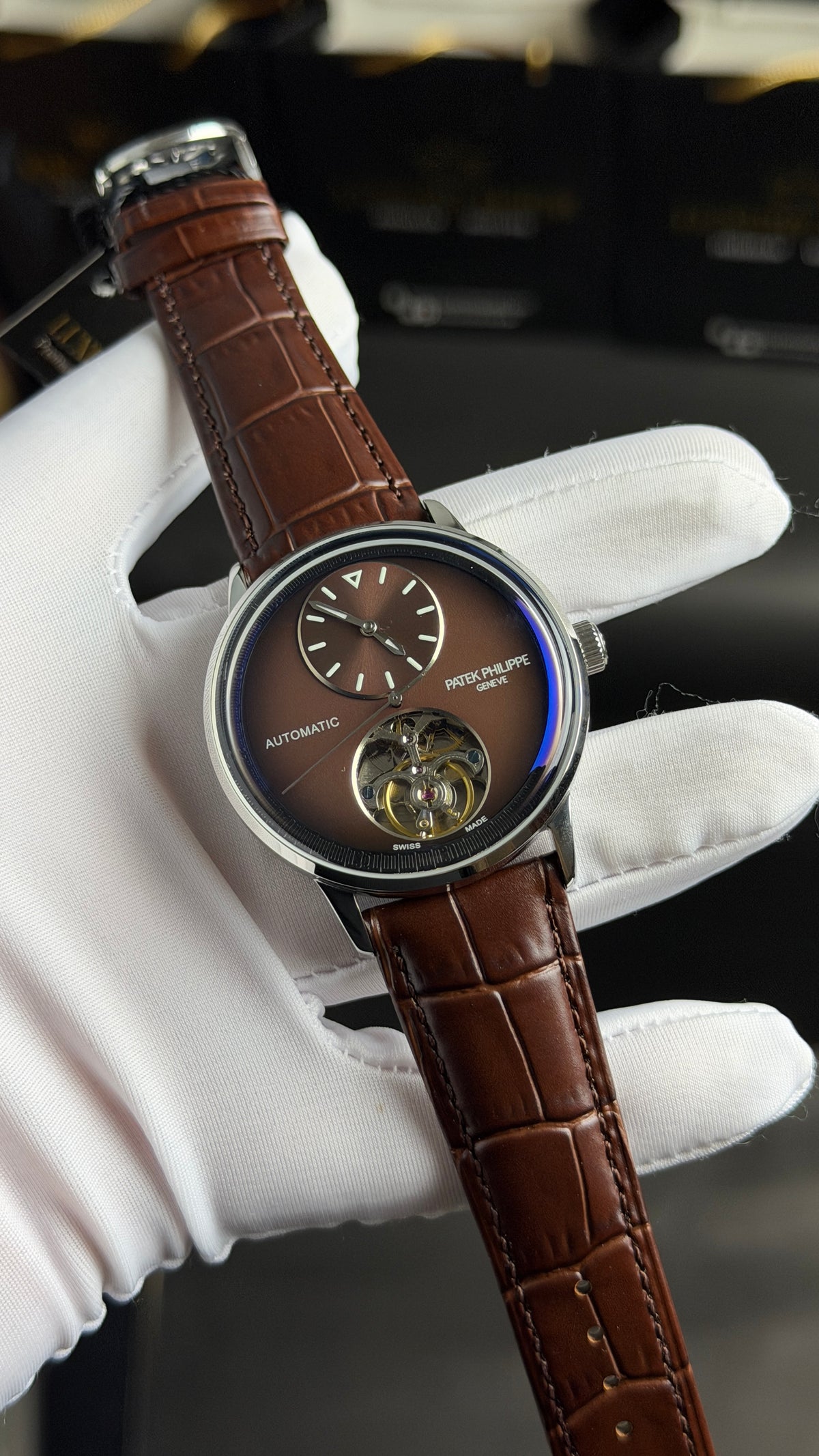 Silver with Chocolate Dial.
