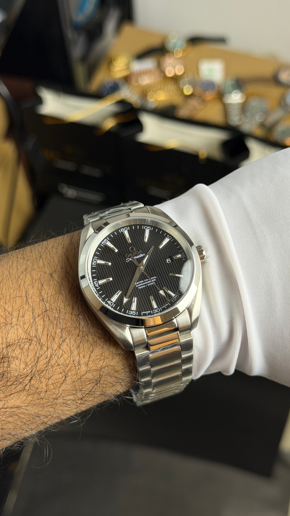 Silver with Black Dial.