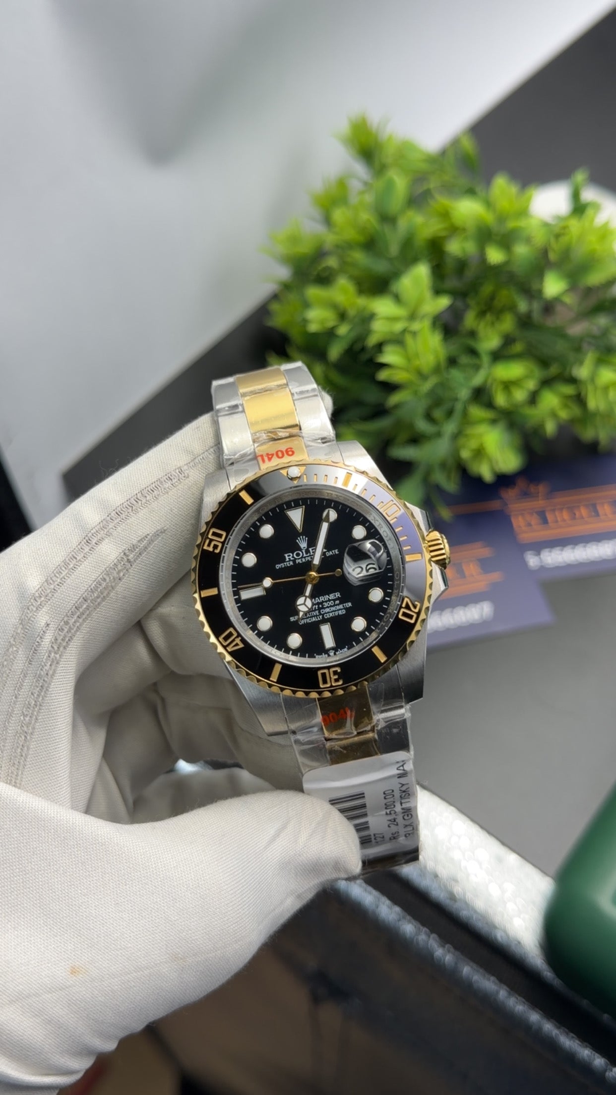 Silver two tone with black dial 🔥