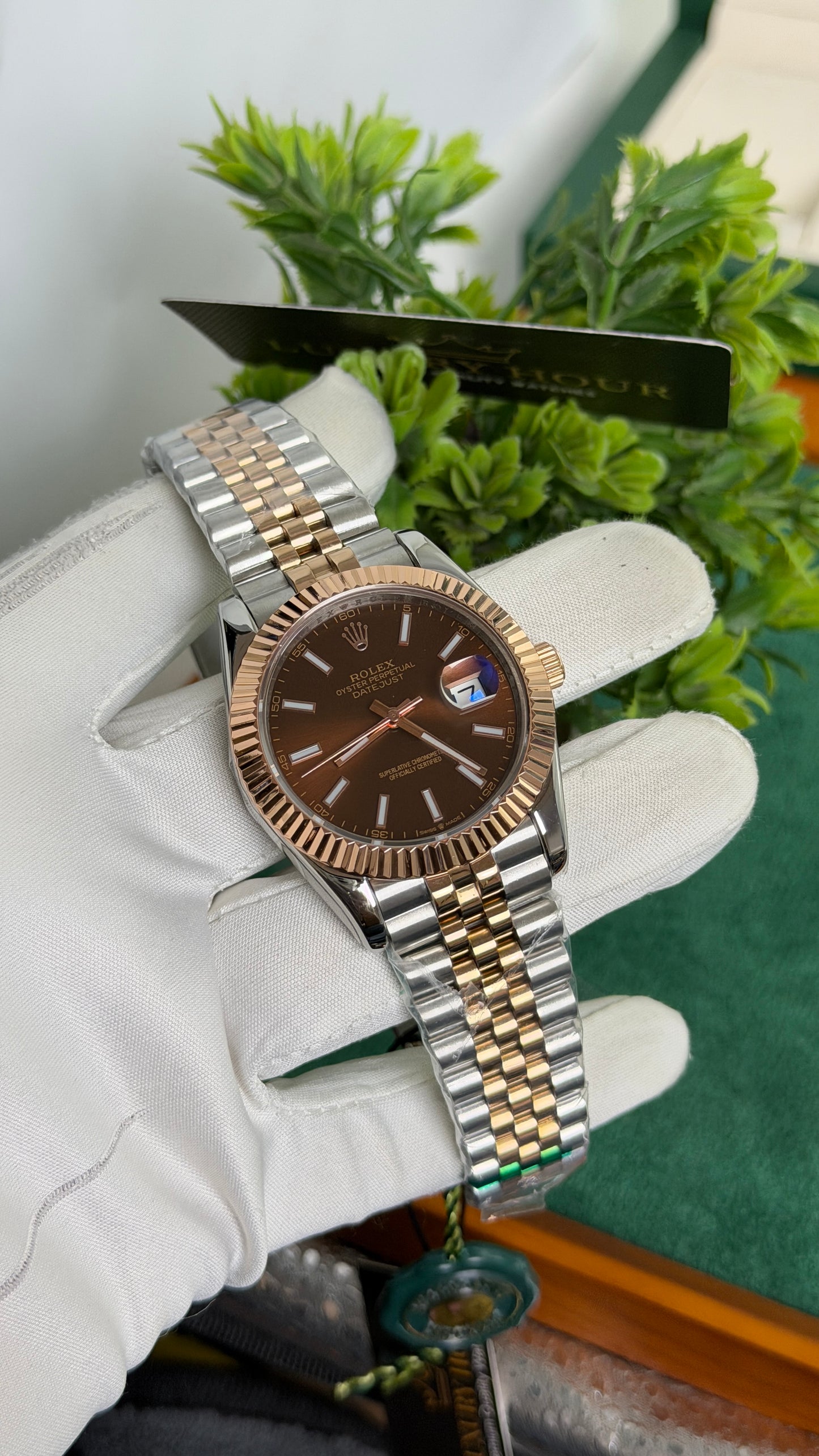 Rose Gold Two Tone with Chocolate Dial🔥