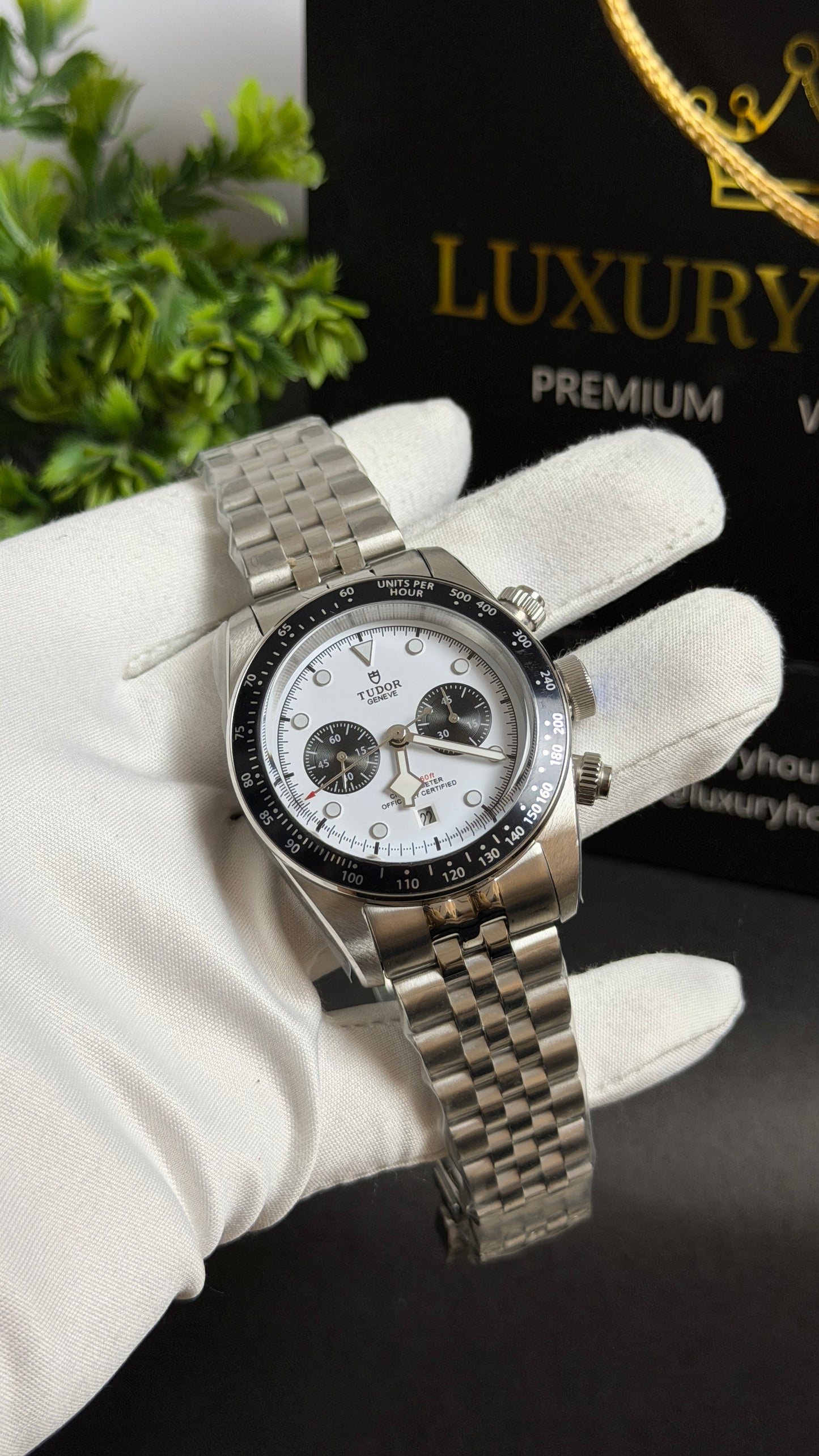 Silver with White Dial.
