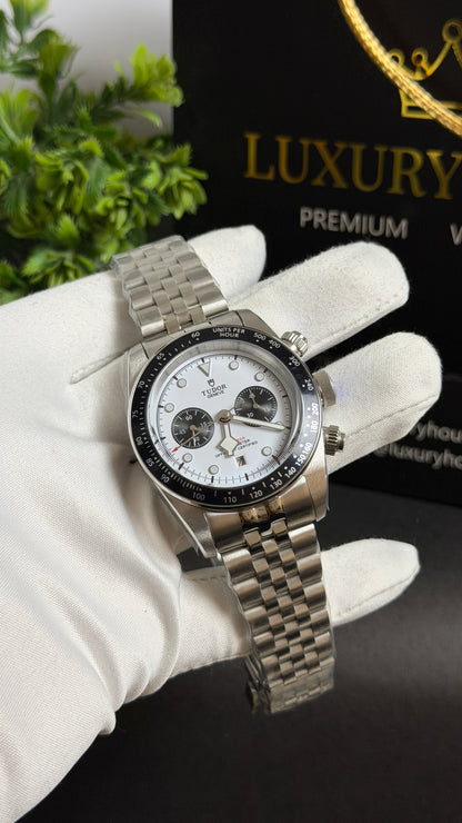 Silver with White Dial.