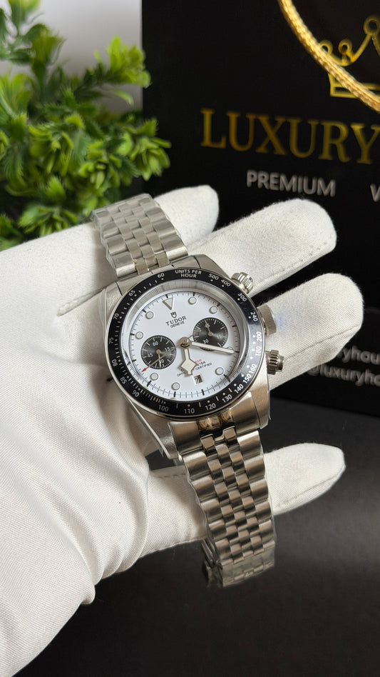 Silver with White Dial.