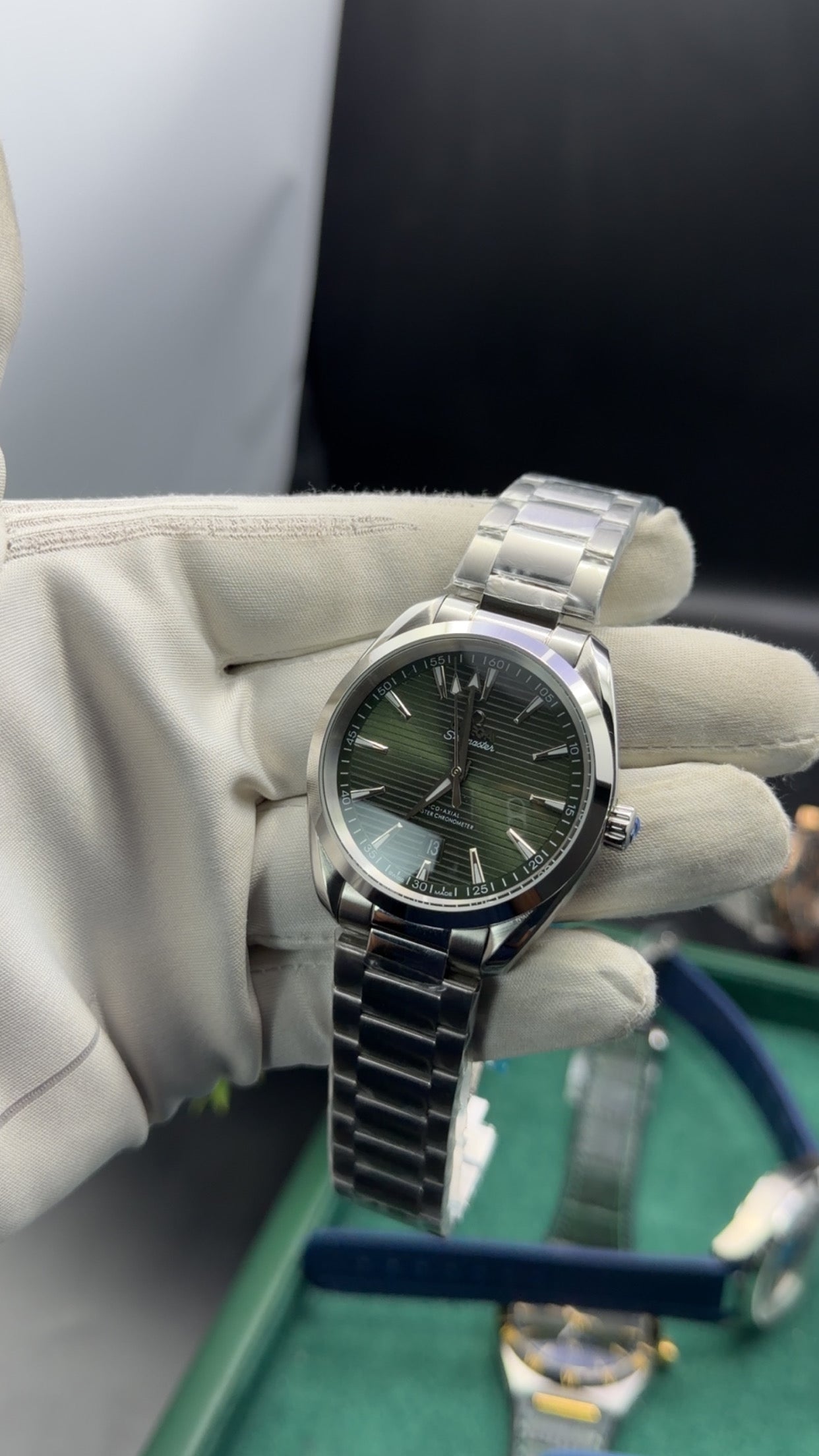 Silver with Green Dial 🔥