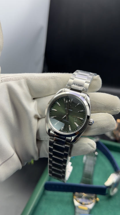 Silver with Green Dial 🔥