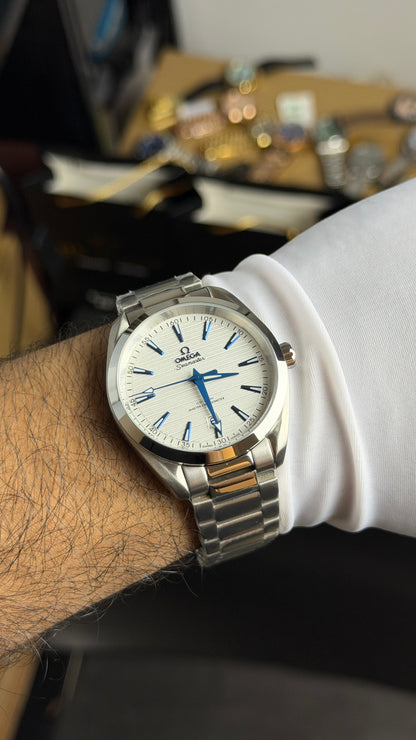 Silver with White Dial.