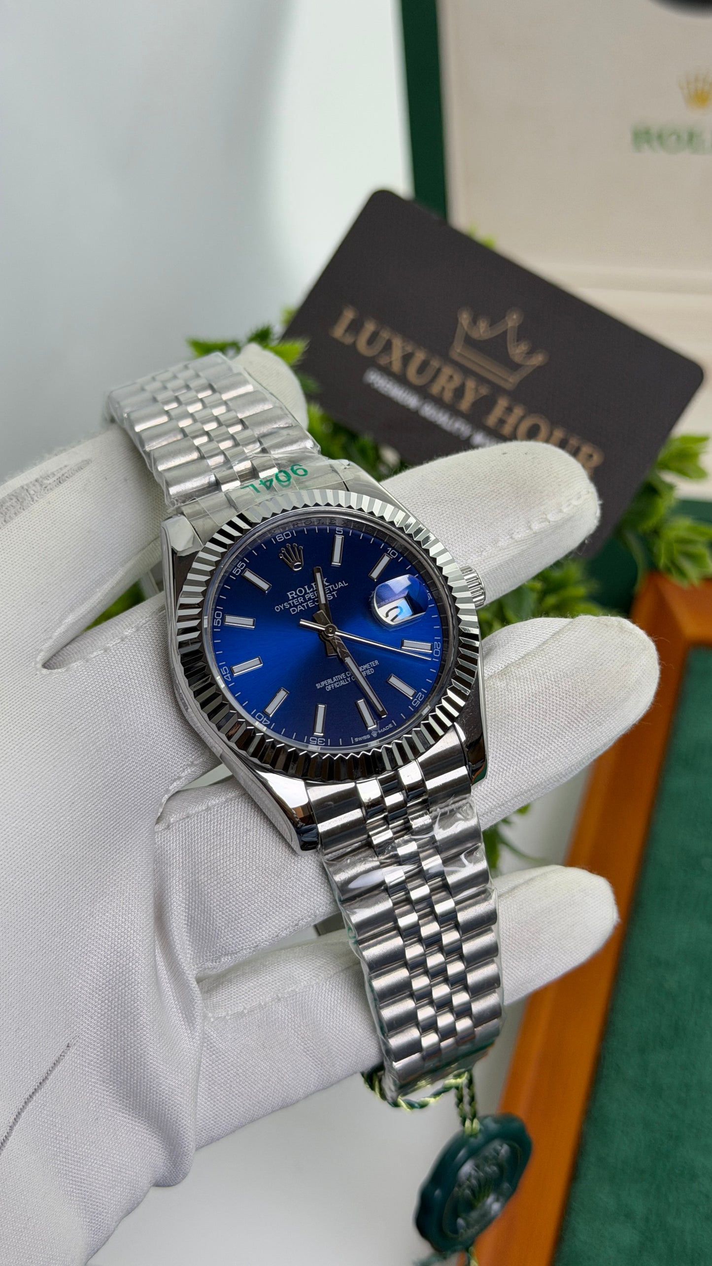 Silver with Blue Dial🔥