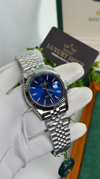 Silver with Blue Dial🔥