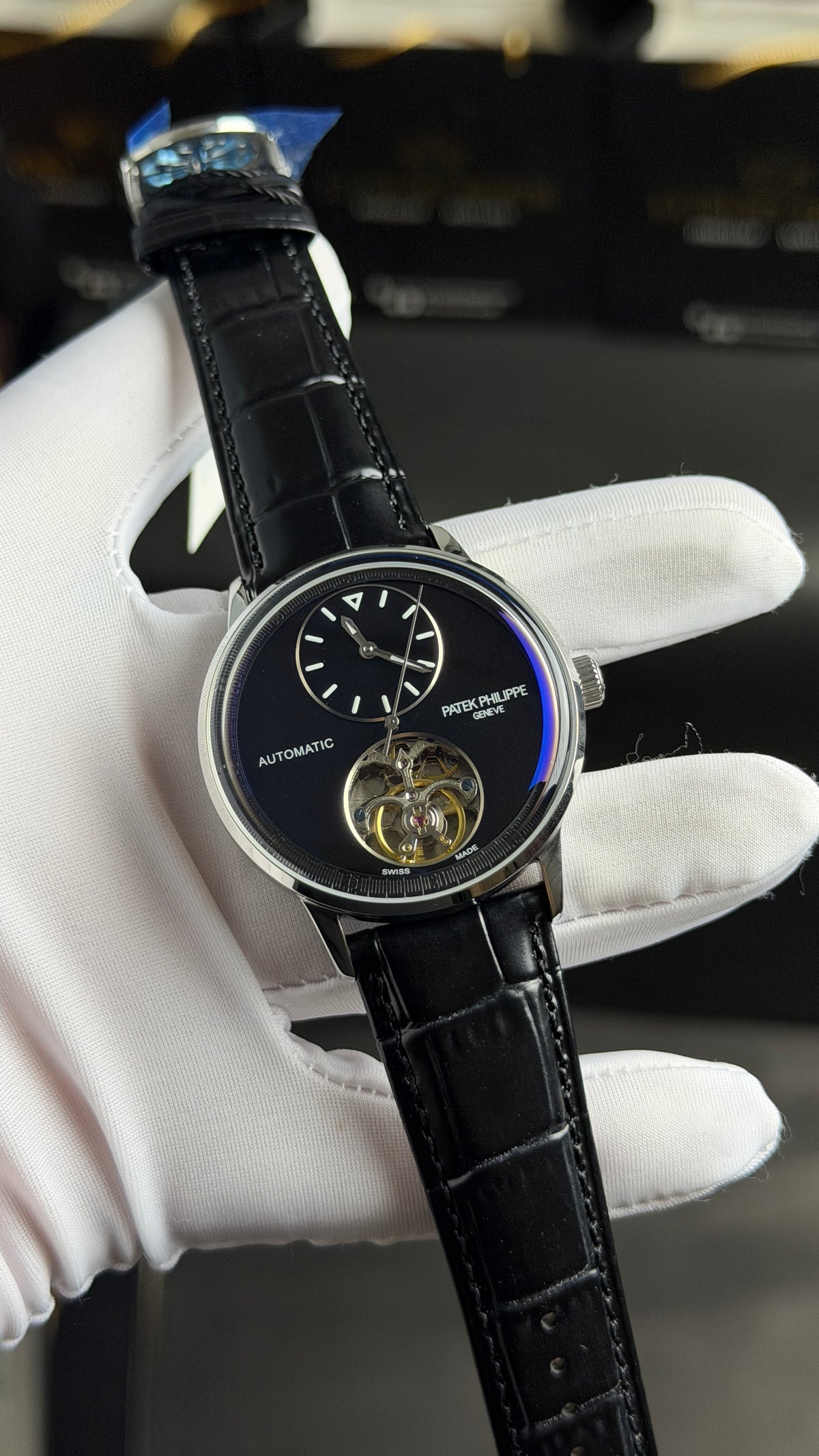Silver with Blue Dial.