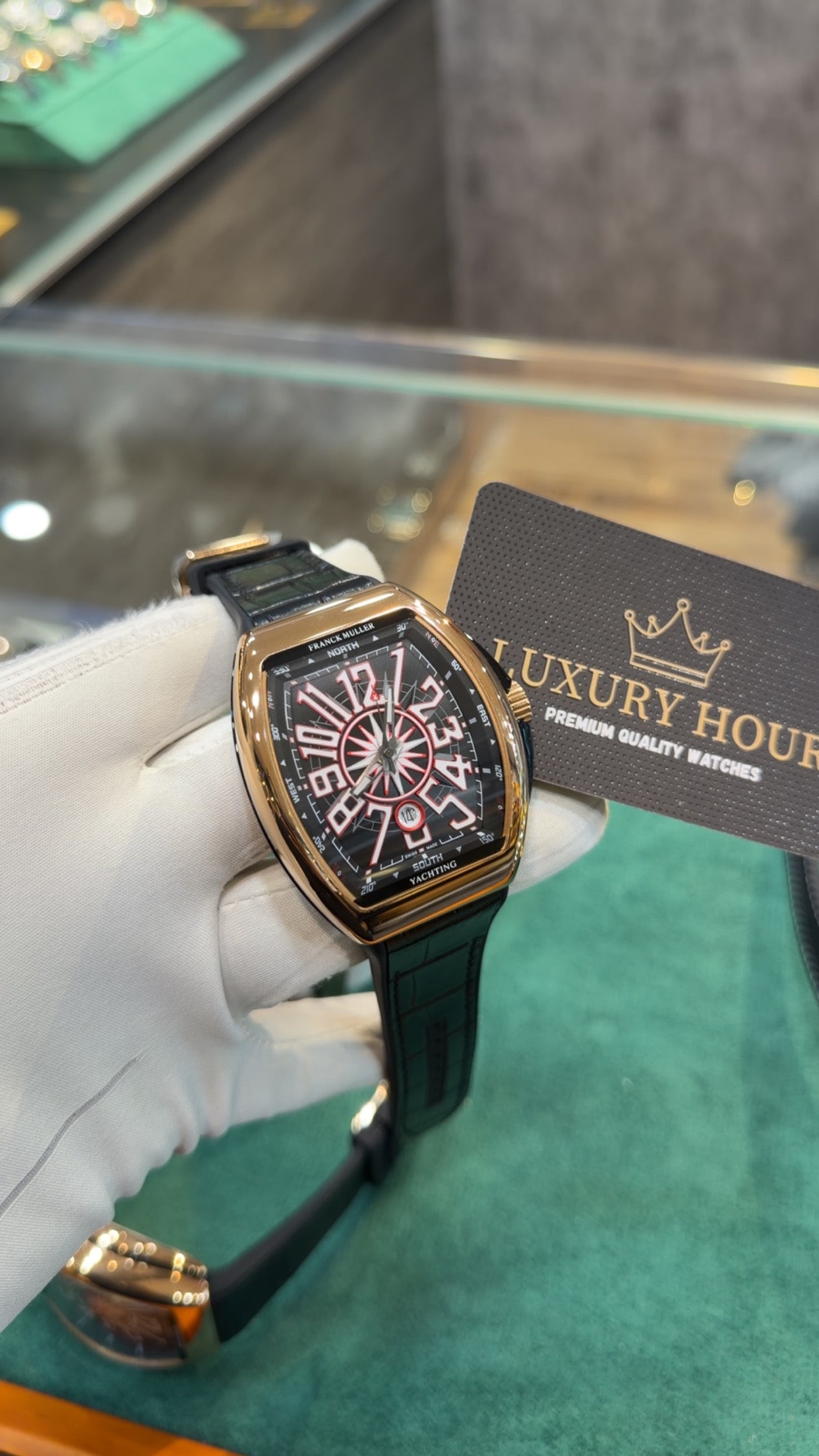 Rose Gold with Black Dial.