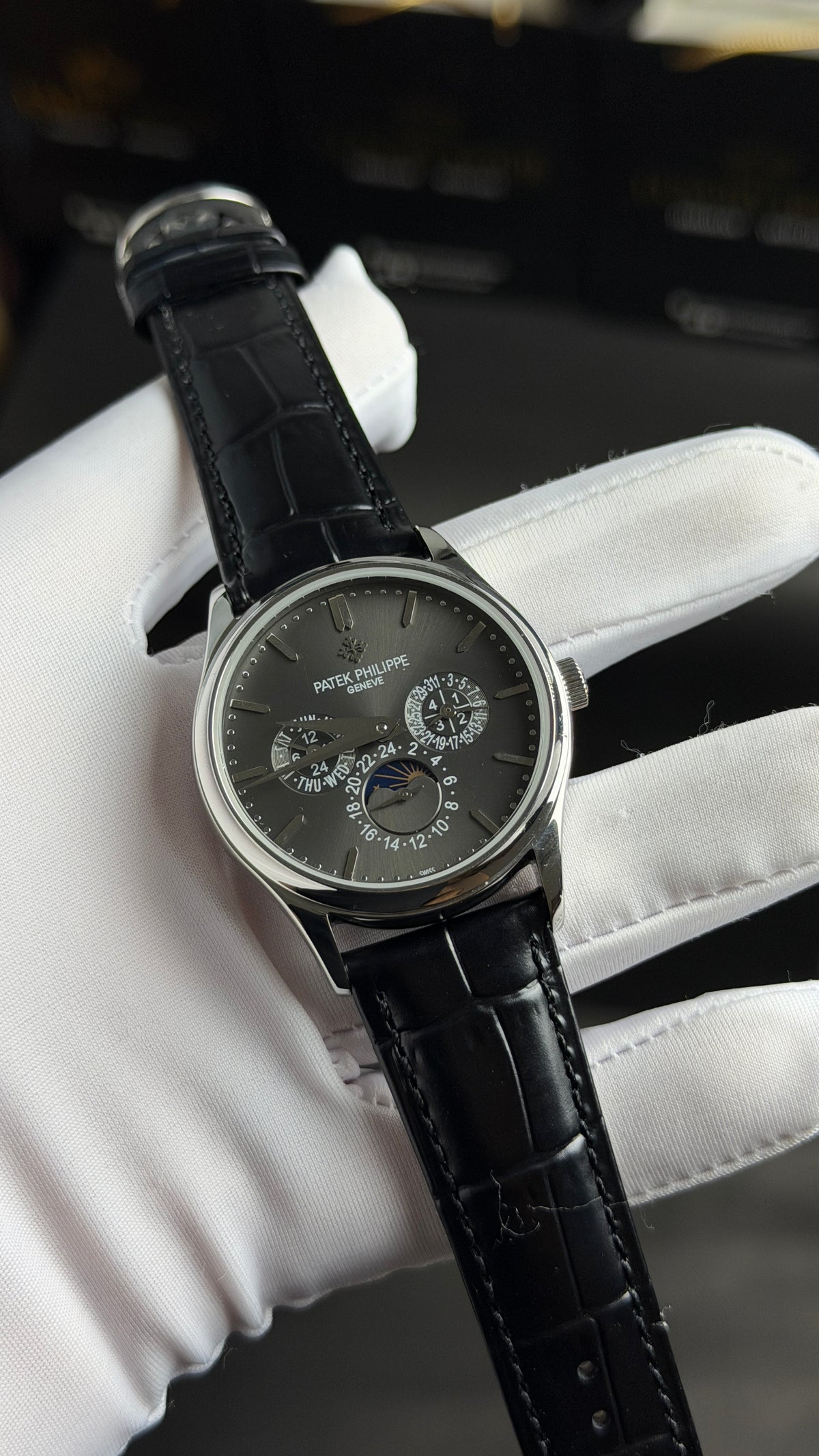 Silver with Black Dial.