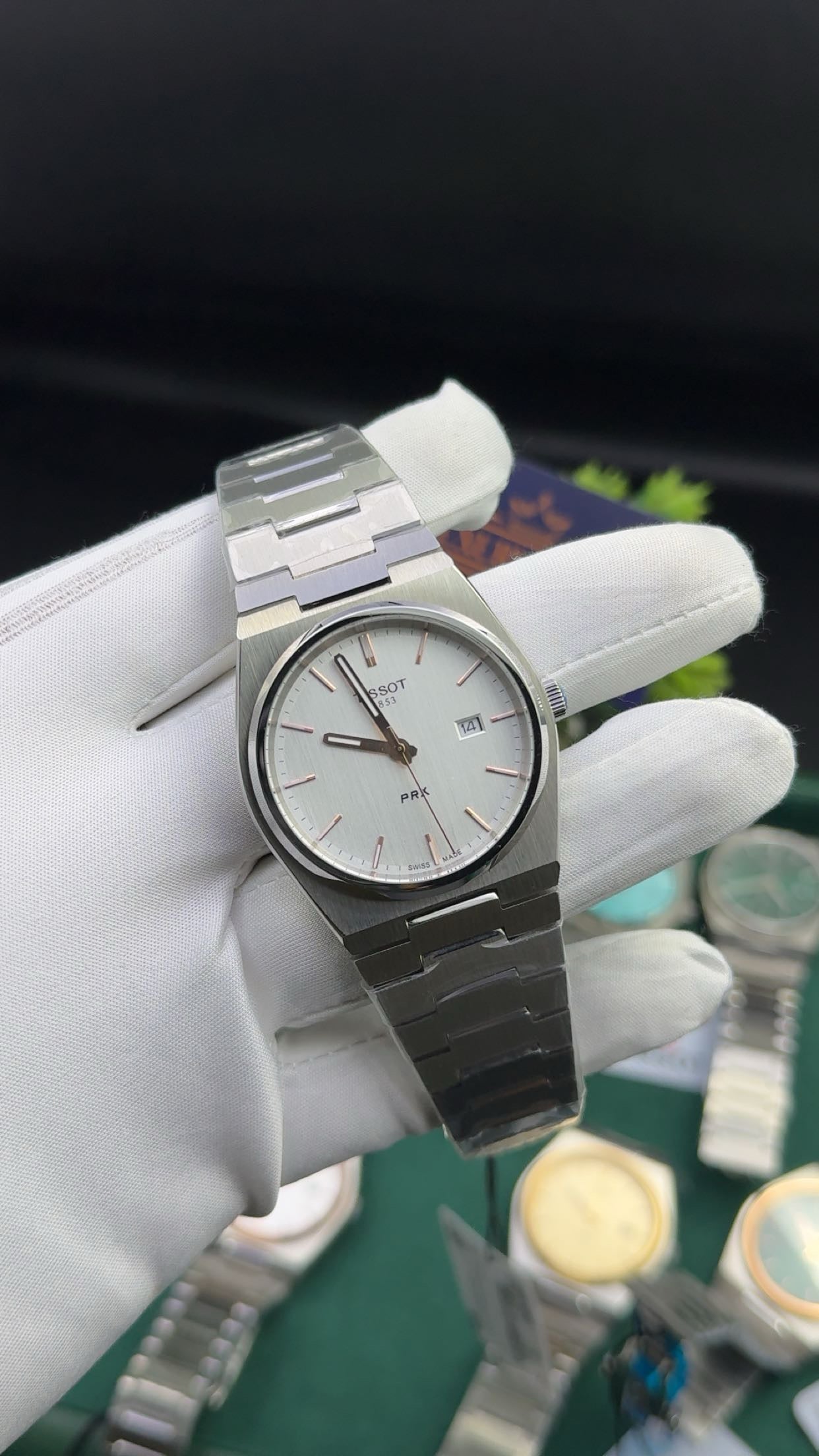 Silver with white dial