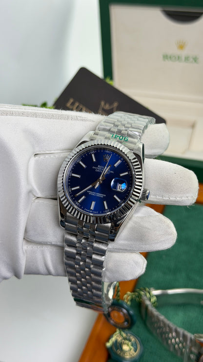 Silver with Blue Dial🔥