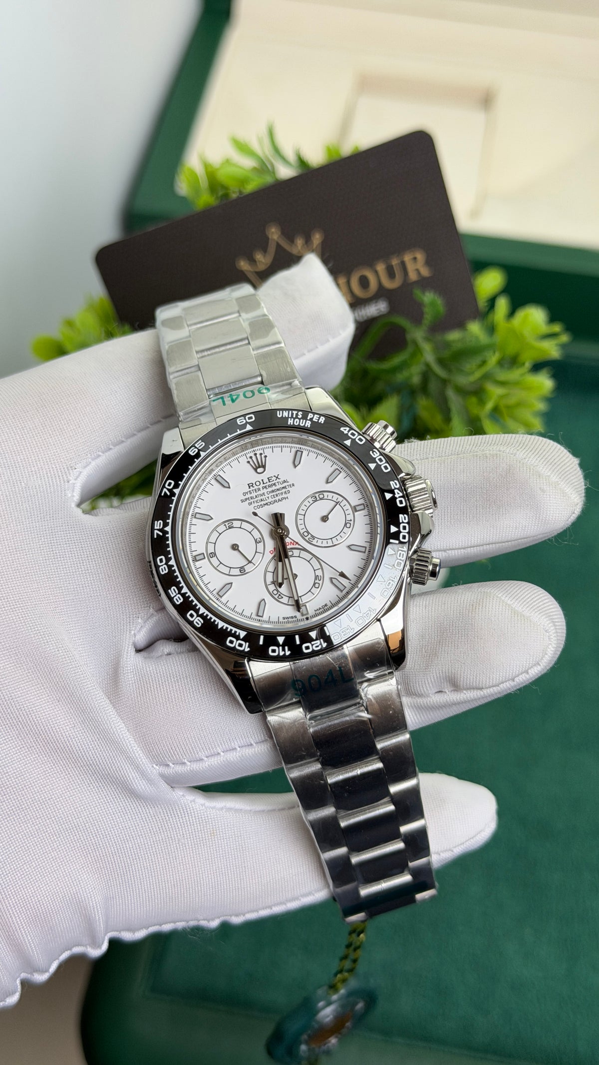 Silver with White Dial.