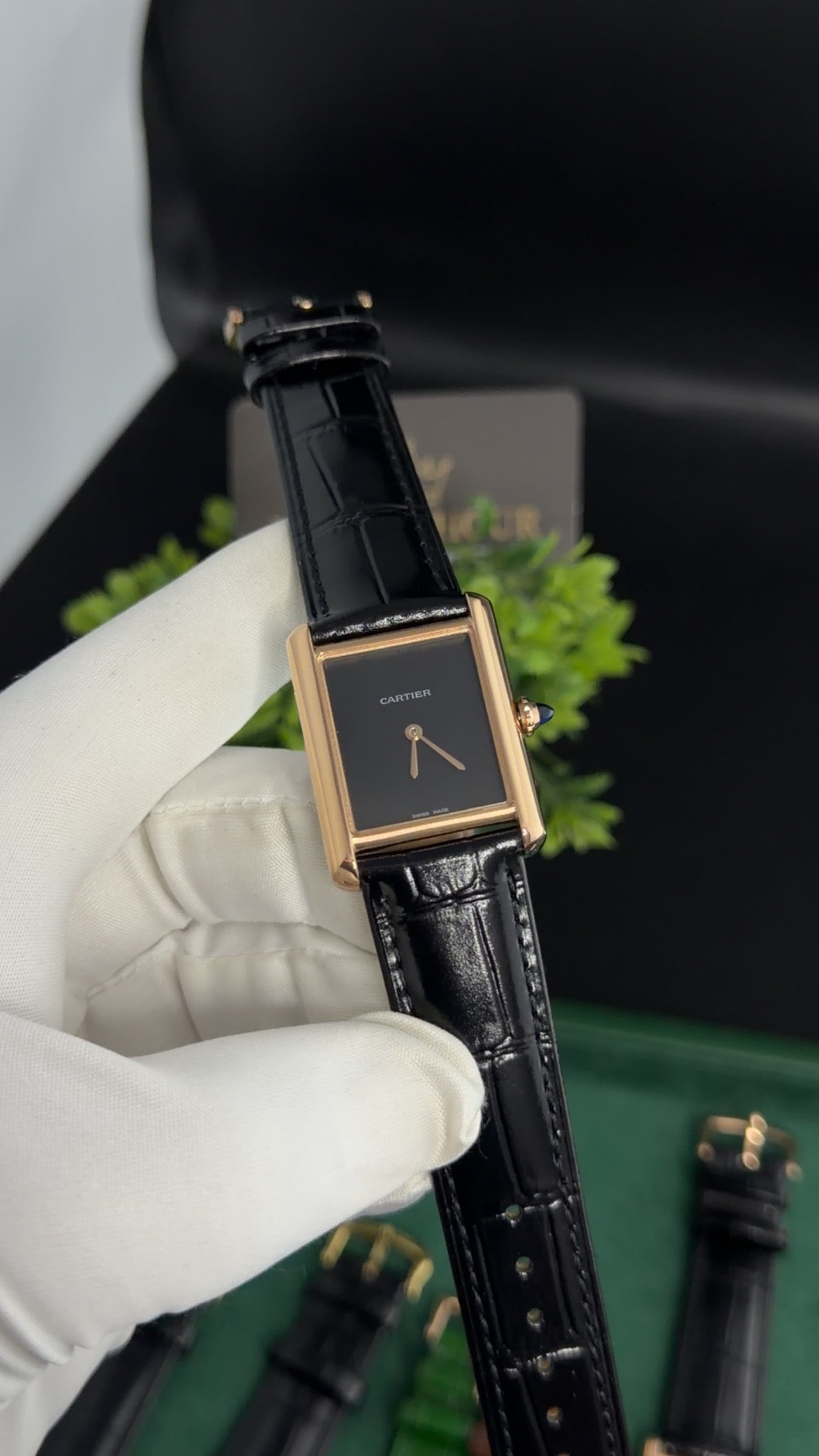 Rose Gold with Black Dial (M No:183)—36 mm