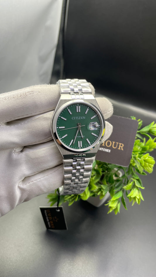 Silver with Green Dial🔥