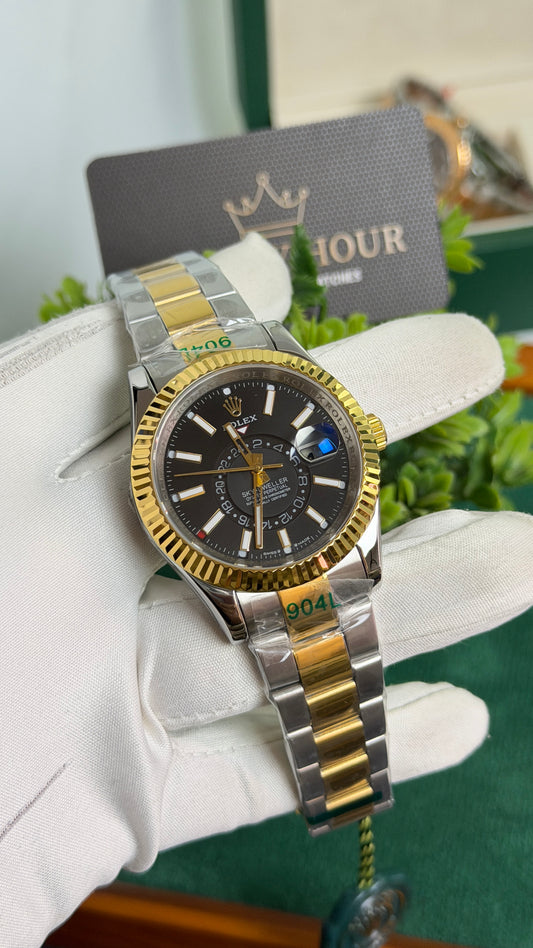 Yellow Gold Two Tone with Black Dial🔥