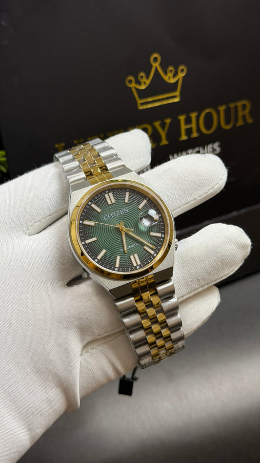 Yellow Gold Two Tone with Green Dial🔥