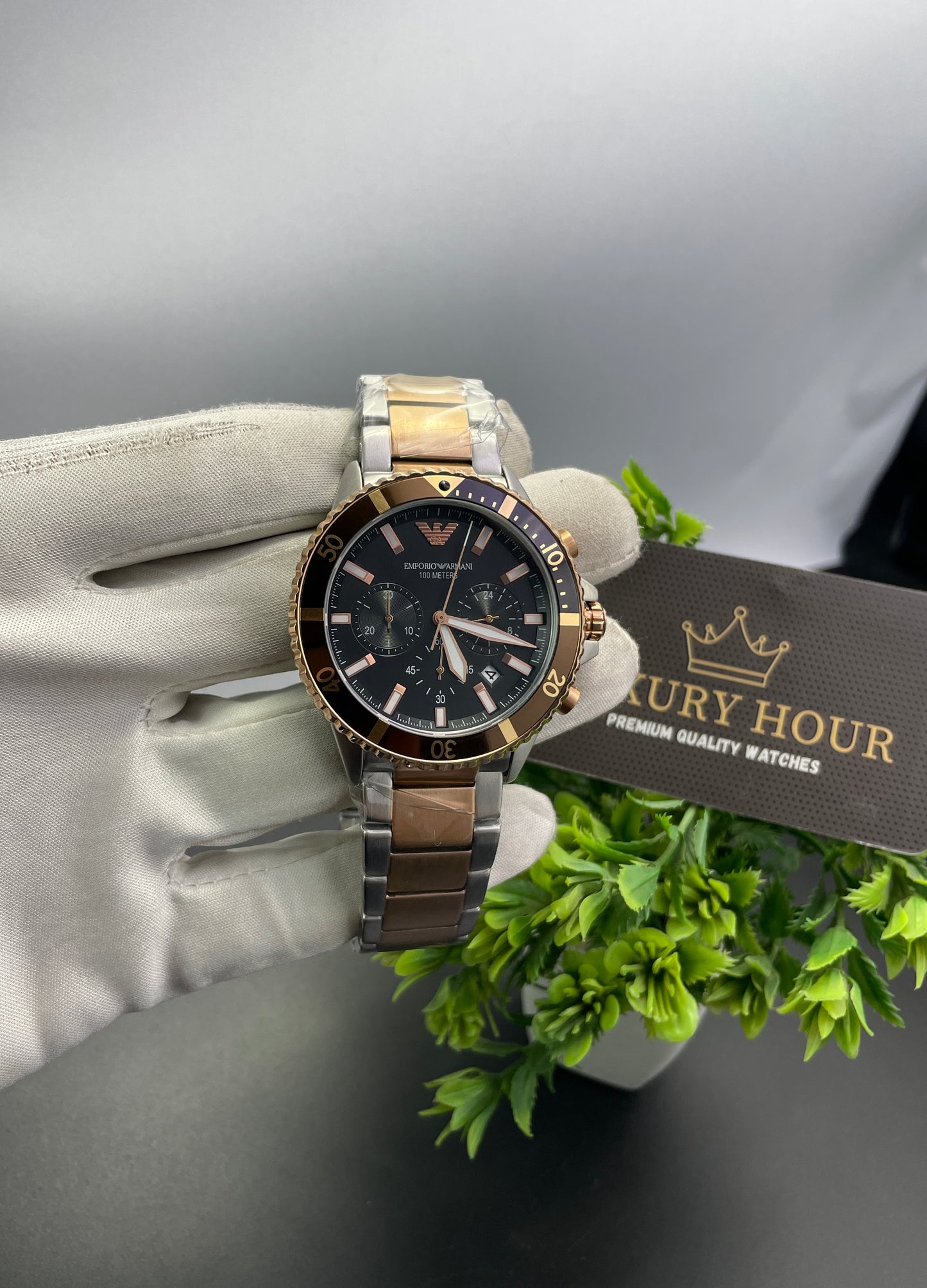 Rose Gold Two Tone with Black dial🔥