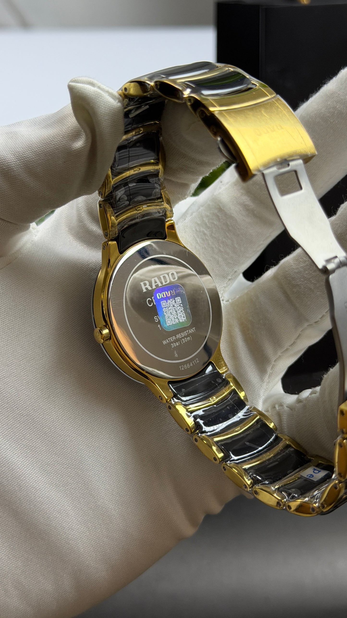 Yellow Gold Two Tone with Black Dial.