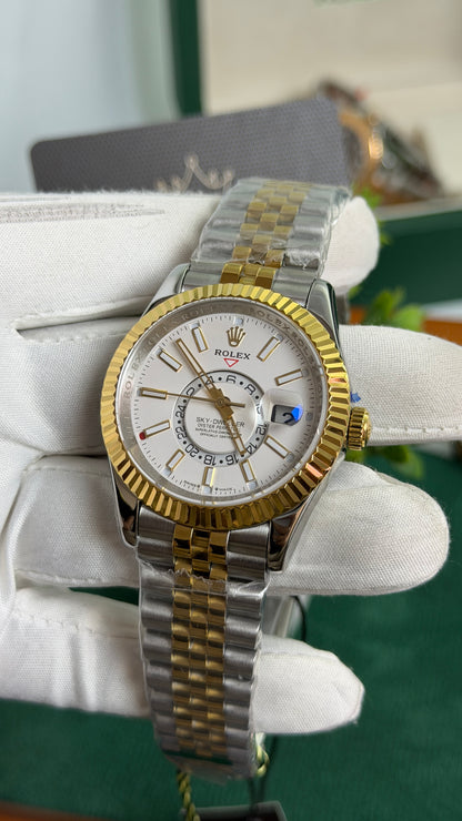 Yellow Gold Two Tone with White Dial🔥